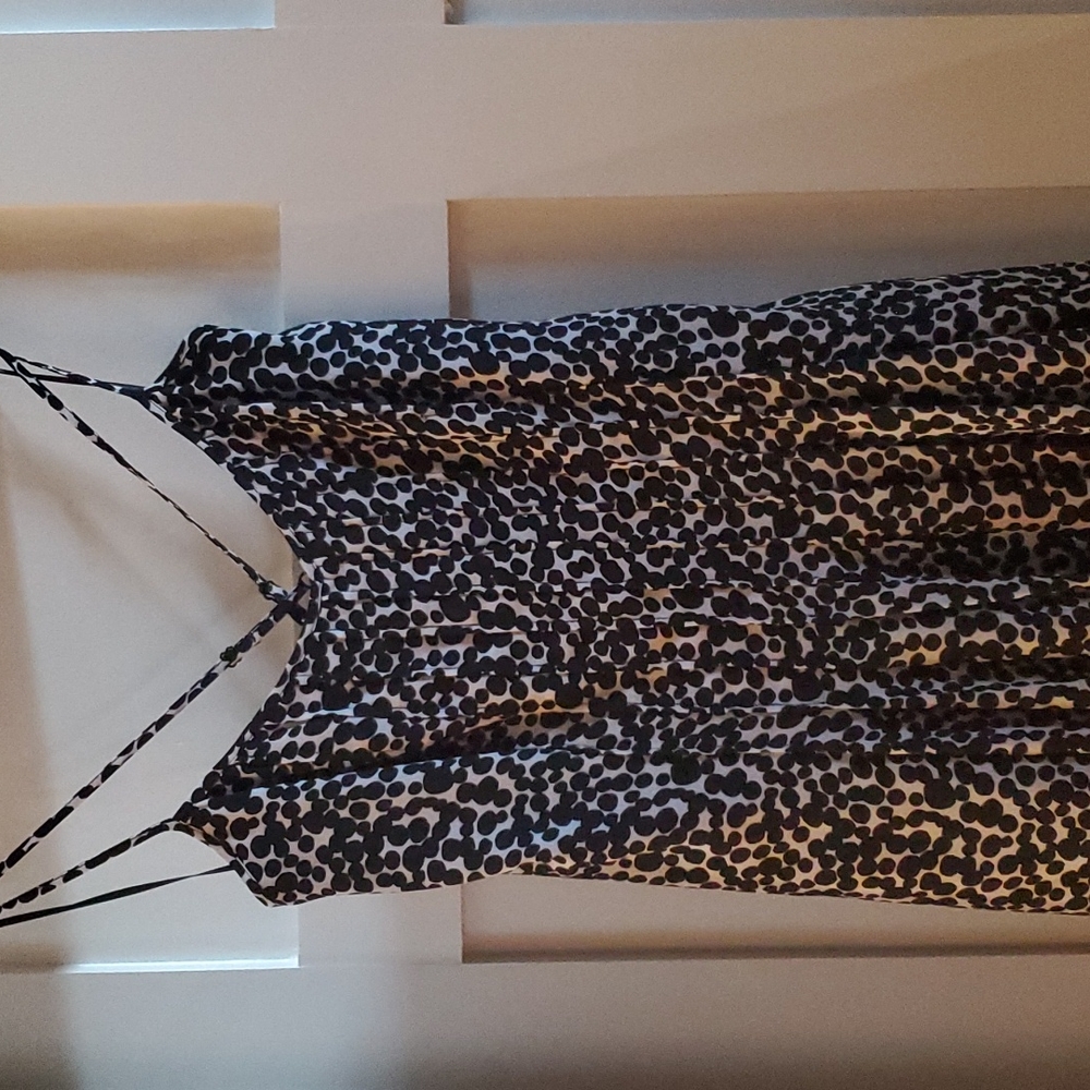 Banana Republic Black and White Pleated Midi